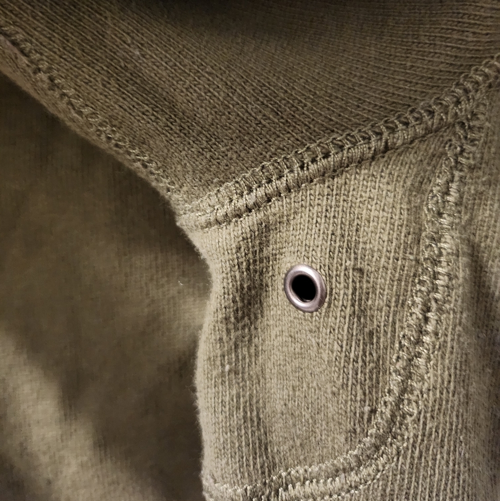 🇨🇦 Roots Men's Camp Henley Hoodie With Patches Olive Green Size XS - Picture 9 of 9